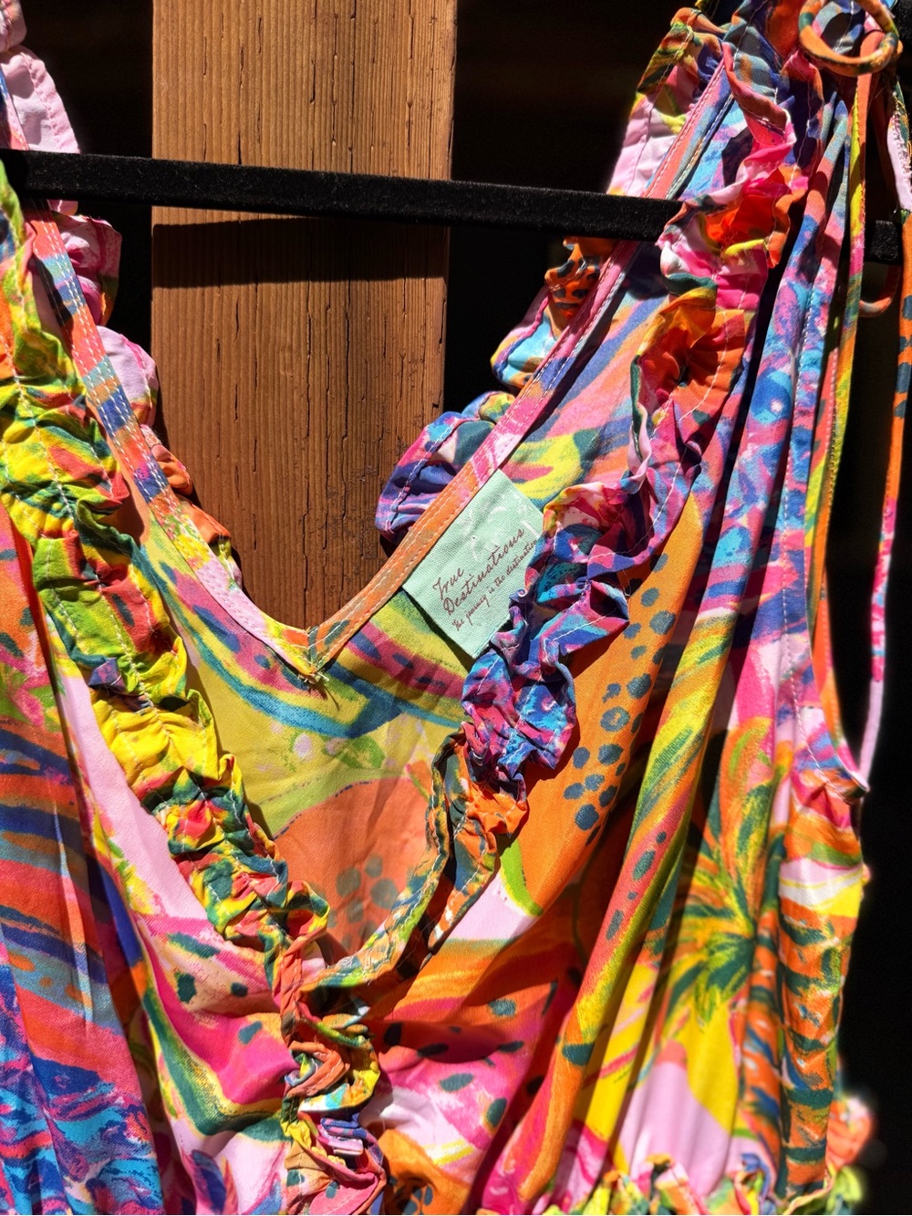 Vibrant Multicolor Ruffle Mini Dress - Picture 5 of 9